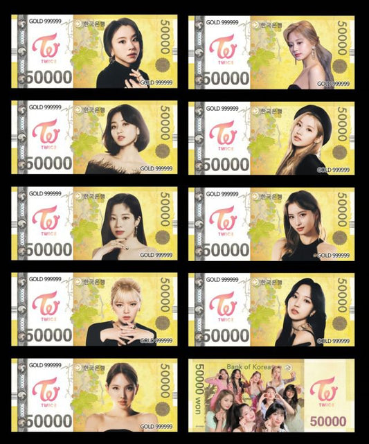 TWICE: 24k South Korean Won Gold Note
