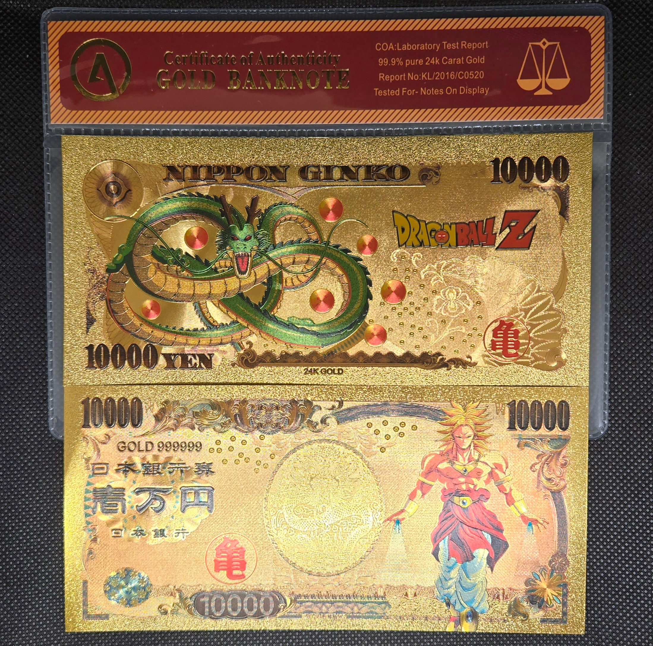 6 Bills Set store 24K Gold Plated Yen Banknotes Anime